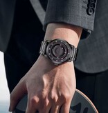 FOXBOX FOXBOX Herrenuhr – Magnetische Armbanduhr mit schwebendem Zeiger – Stoßfest bis 3 ATM – Schwarzes Silikon
