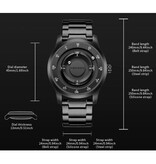 FOXBOX FOXBOX Men's Watch - Floating Magnetic Hand Wristwatch - Shock Resistant 3 ATM - Black Silicone