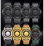 FOXBOX FOXBOX Herrenuhr – Magnetische Armbanduhr mit schwebendem Zeiger – Stoßfest bis 3 ATM – Schwarzes Silikon