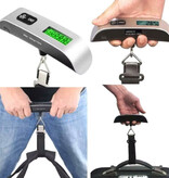 ZUIDID Bilancia digitale da appendere con gancio - 50 kg / 10 g - Bilancia per valigie - Argento