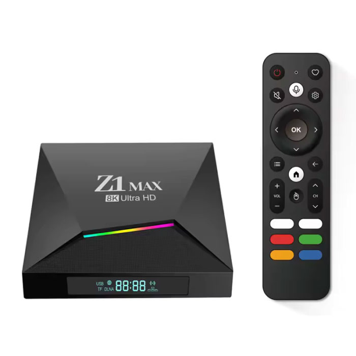 Z1 Max TV Box Media Player Android 15 - 8K / WiFi / BT5.0 - 8GB RAM - 128GB di memoria