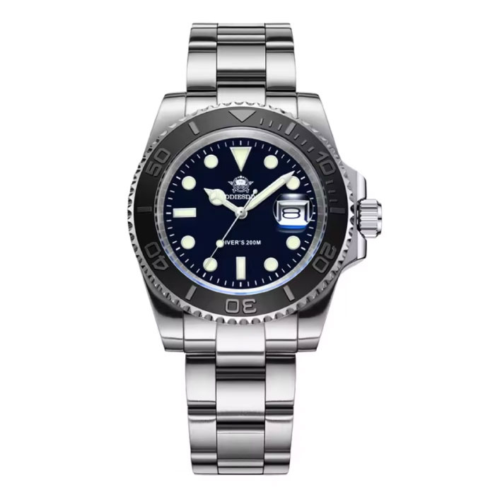 Addiesdive MY-H3-C Horloge voor Heren - Keramische Bezel Lichtgevend Duikhorloge - 200m Waterdicht - Zwart Zilver