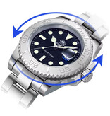 Addiesdive MY-H3-C Herrenuhr – Taucheruhr mit Keramiklünette und Leuchtzeigern – Wasserdicht bis 200 m – Schwarz/Silber