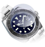Addiesdive Orologio da uomo MY-H3-C - Lunetta in ceramica luminescente, orologio subacqueo - Impermeabile fino a 200 metri - Argento