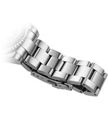 Addiesdive Montre homme MY-H3-C - Montre de plongée lumineuse à lunette en céramique - Étanche à 200 m - Argent