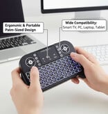 MRSVI Miniteclado inalámbrico iluminado V8 - QWERTY - 2.4GHz / Bluetooth para reproductor multimedia y ordenador