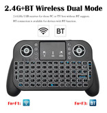 MRSVI V8 Illuminated Wireless Mini Keyboard - QWERTY - 2.4GHz / Bluetooth for Media Player Computer
