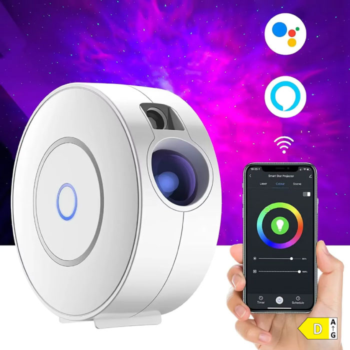 ZCMLED Proyector de cielo estrellado con control remoto - Lámpara de proyección de ambiente estelar - Blanco