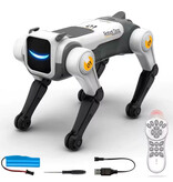 Fremego Cane robot radiocomandato con controllo vocale - Giocattolo acrobatico, animale a controllo meccanico - Bianco