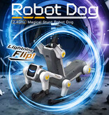 Fremego Cane robot radiocomandato con controllo vocale - Giocattolo acrobatico, animale a controllo meccanico - Bianco