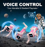Fremego Perro robot RC con control remoto por voz - Juguete acrobático con control mecánico - Blanco