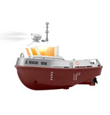 ZWN Bateau télécommandé RC - Jouet de piscine étanche à l'échelle 1:32 - Marron