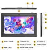 BDF Tablet voor Kinderen - Android 13 - 7 Inch Display - 64 GB Opslag - 4000mAh Batterij - Zwart