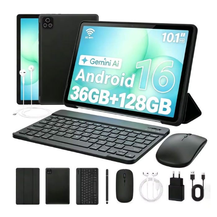 X109L Android Tablet met Toetsenbord - 10,1 Inch Display - 128 GB Opslag - 6000mAh Batterij - Zwart