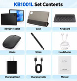 Evermyth Tablet Android KB1001L con tastiera - Display da 10,1 pollici - Memoria interna da 64 GB - Batteria da 6000 mAh - Nero
