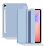 Stuff Certified® Samsung Galaxy Tab S10 FE (10.9") Flexible Flip Case - Foldable Multifunctional Case Cover with Kickstand - Ice Blue