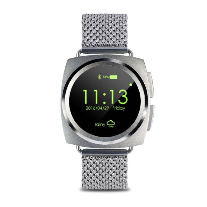 Smartwatch originale A11 Smartphone Fitness Sport Activity Tracker Orologio OLED Android iOS iPhone Samsung Huawei Silver Metal