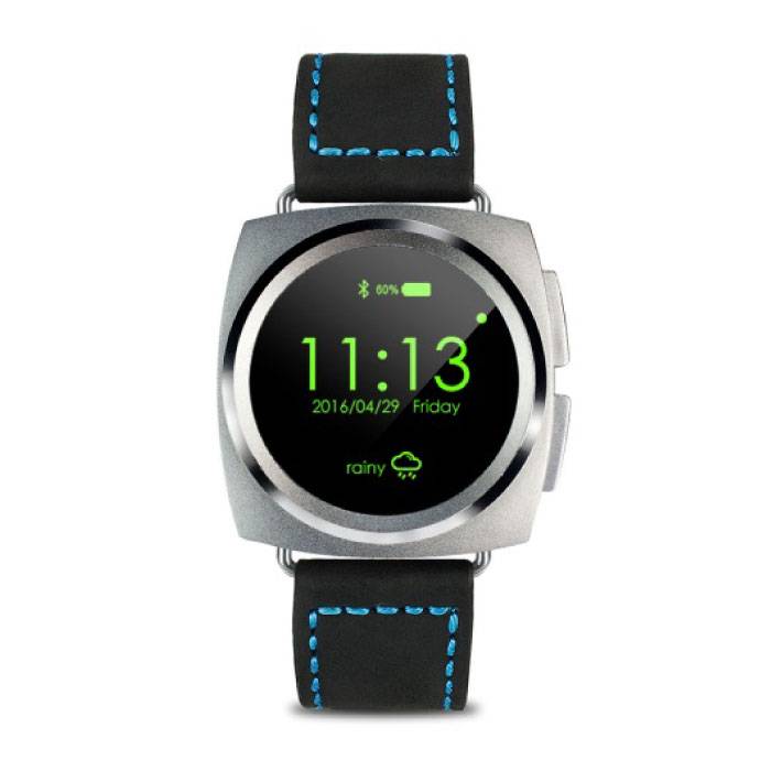 Original A11 Smartwatch Smartphone Fitness Deporte Rastreador de actividad Reloj OLED Android iOS iPhone Samsung Huawei Silver Leather