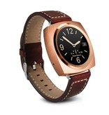 Stuff Certified® Originele A11 Smartwatch Smartphone Fitness Sport Activity Tracker Horloge OLED Android iOS iPhone Samsung Huawei Goud Leer