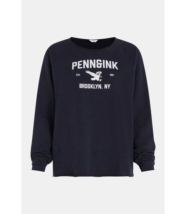 PENN&INK N.Y Sweater print donkerblauw S23f1264