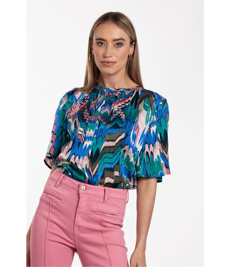 STUDIO ANNELOES Lottie satin aquarel blouse multicolour 08719.blouses.0001