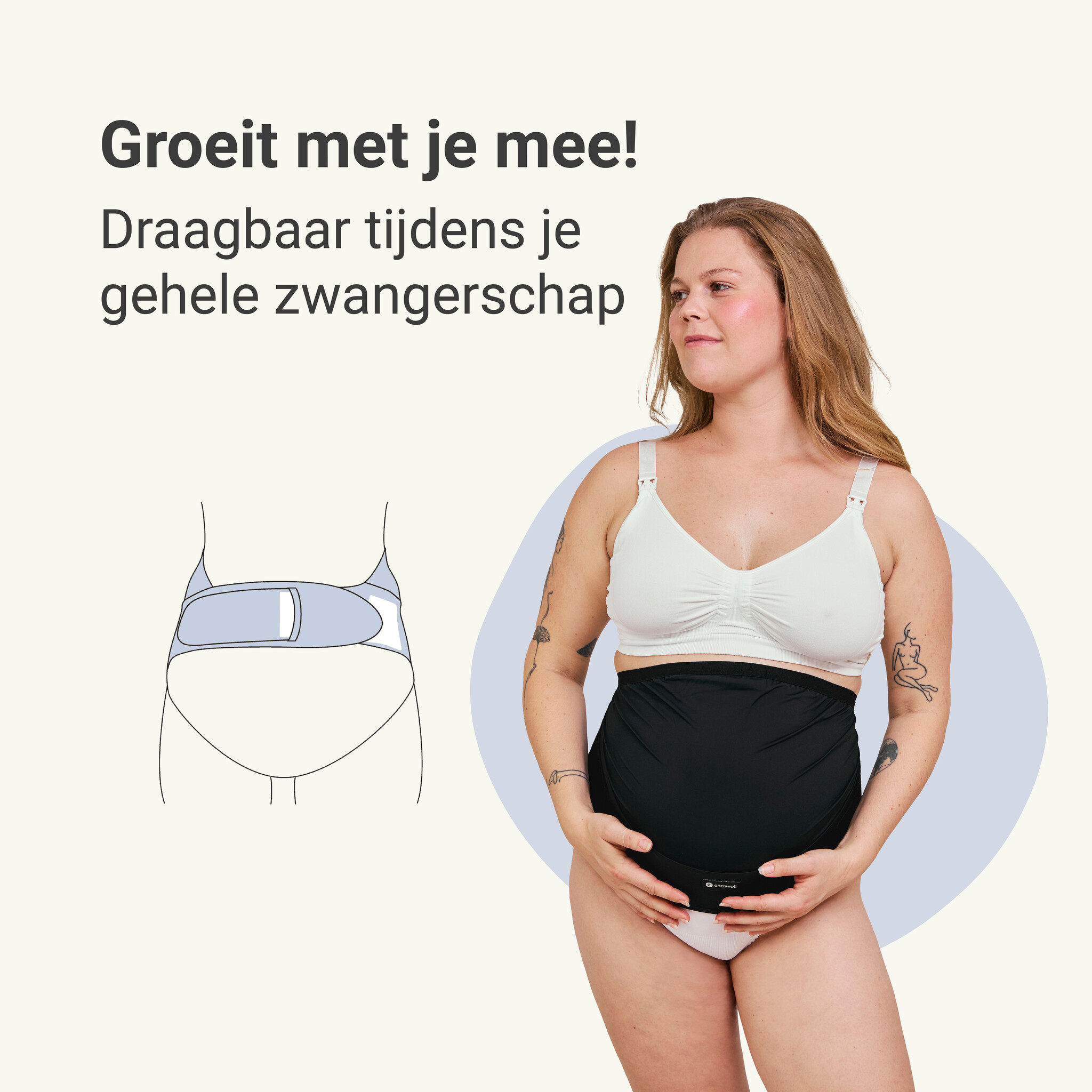 Carriwell Carriwell Overbelly Buikband - Zwart