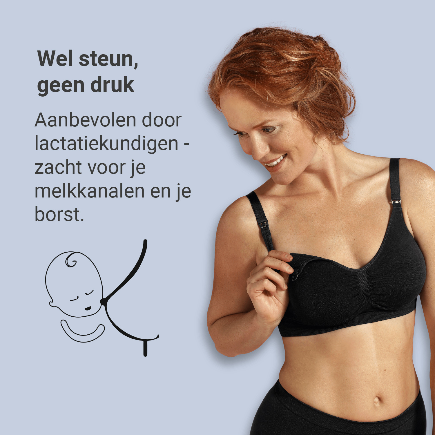 Carriwell Carriwell Meegroei- & Voedingsbh Original - Zwart