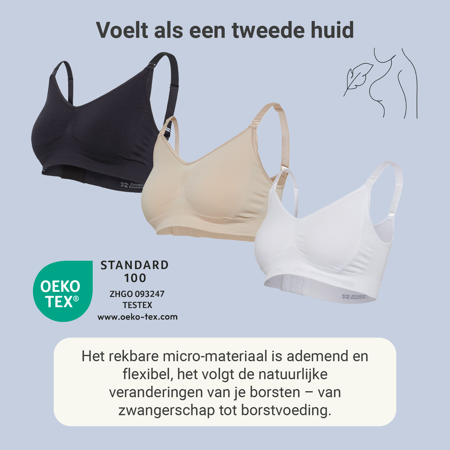 Carriwell Carriwell Meegroei- & Voedingsbh Original - Zwart