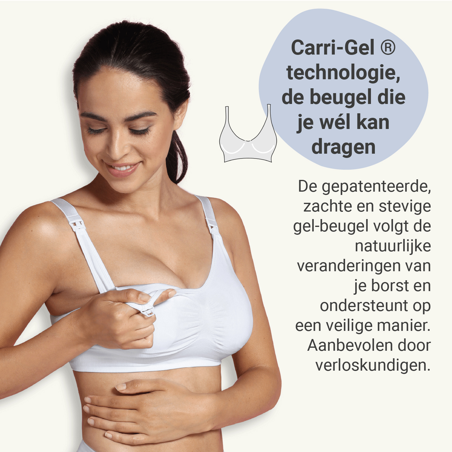 Carriwell Carriwell Meegroei - & Voedingsbh Carri-Gelbeugel - Wit