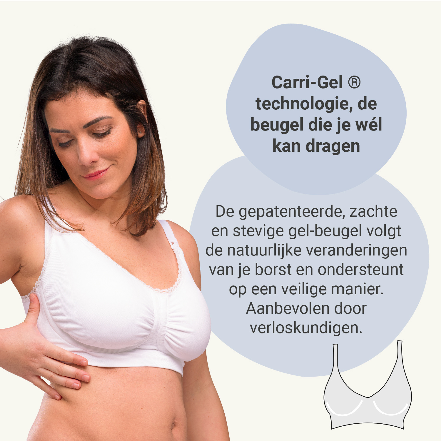 Carriwell Carriwell Voedingsbh Padded + Gelbeugel - Wit