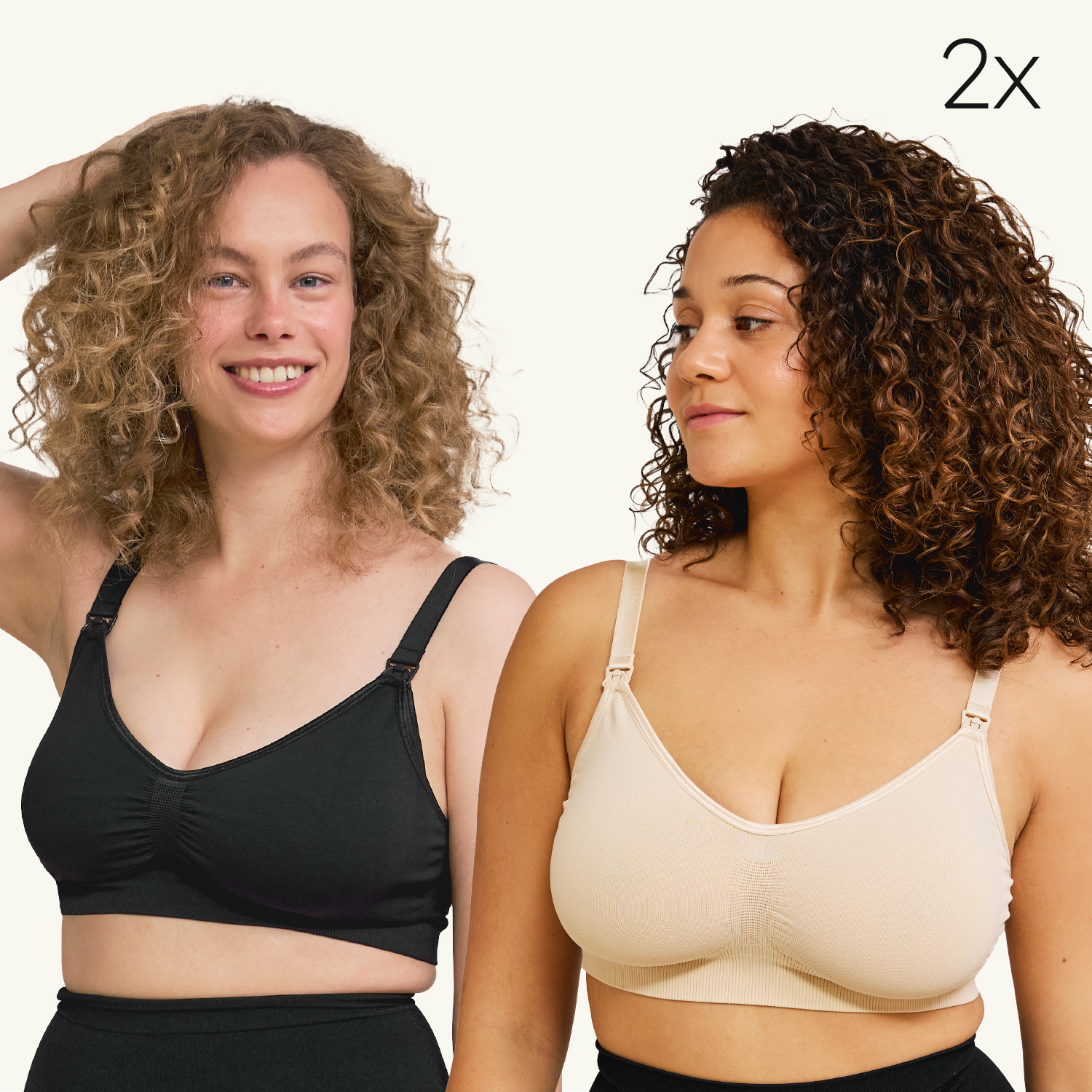 Carriwell Carriwell Meegroei- & Voedingsbh Original -DUOPak honey zwart