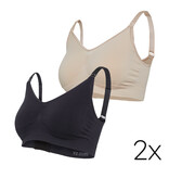 Carriwell Carriwell Meegroei- & Voedingsbh Original -DUOPak honey zwart