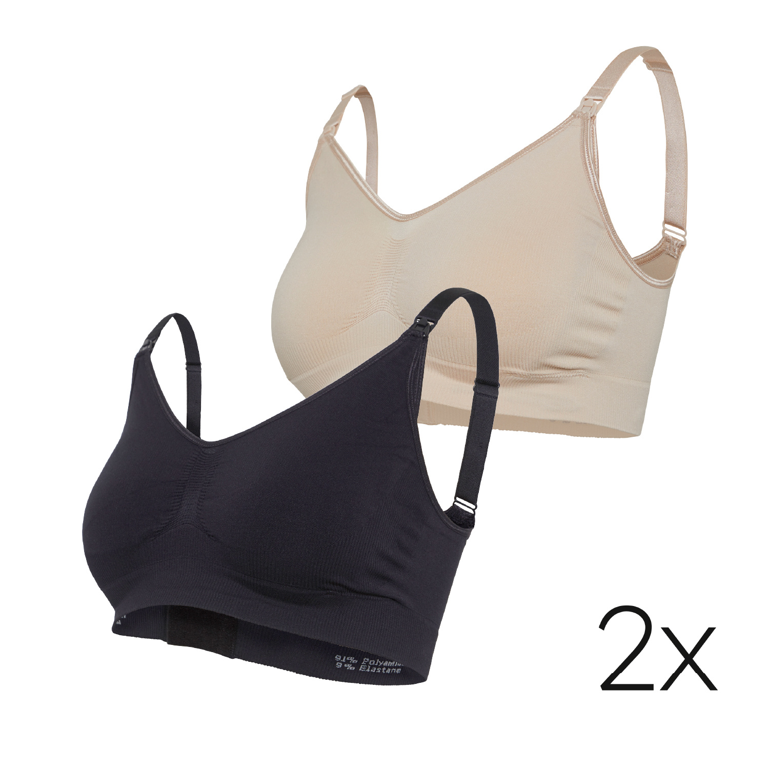 Carriwell Carriwell Meegroei- & Voedingsbh Original -DUOPak honey zwart