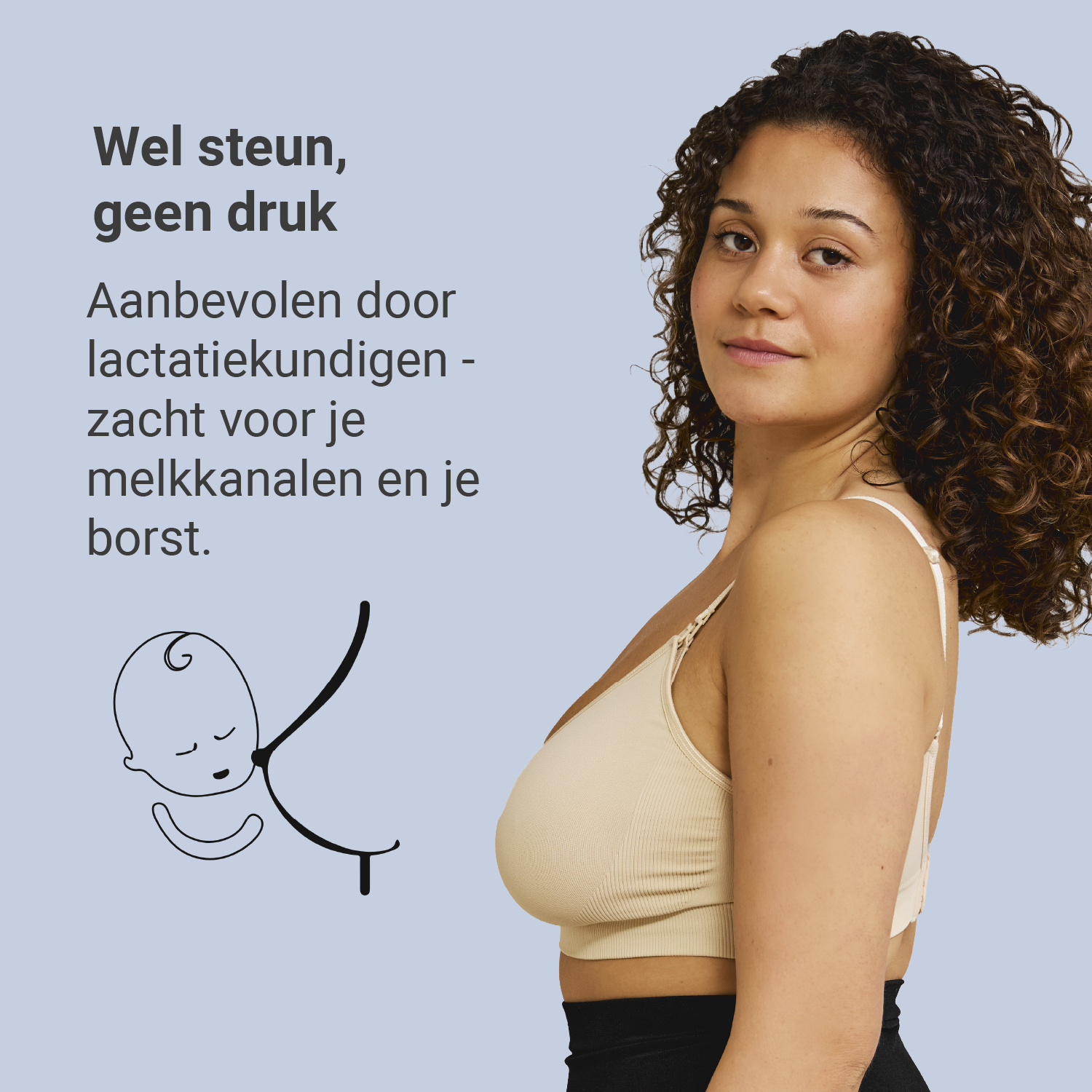 Carriwell Carriwell Meegroei- & Voedingsbh Original -DUOPak honey zwart