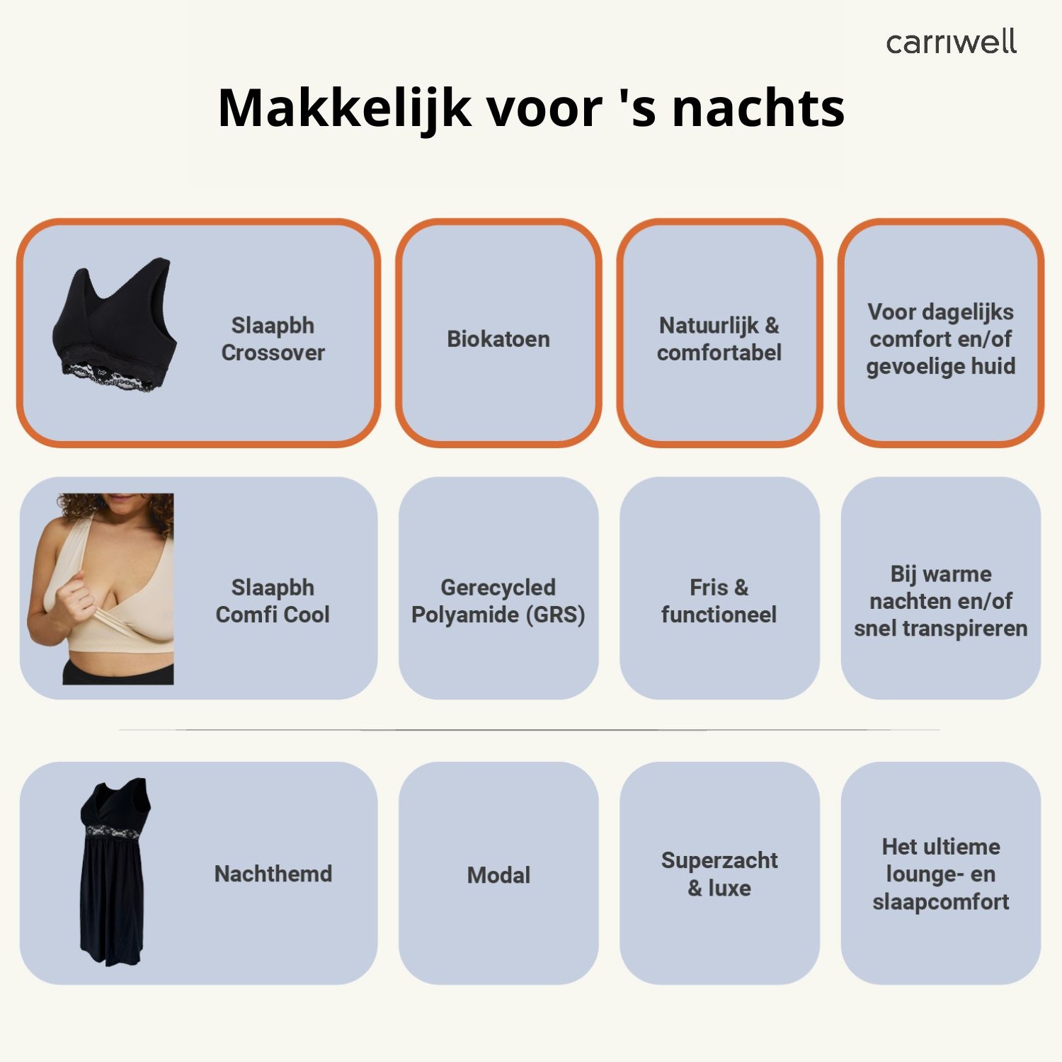 Carriwell Carriwell Slaapbh Crossover - Biokatoen - Beige
