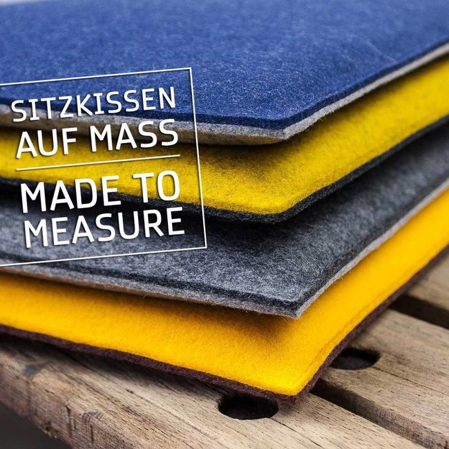 Bankkissen, Sitzkissen Filz nach Maß, Sitzpolster Bank werktat