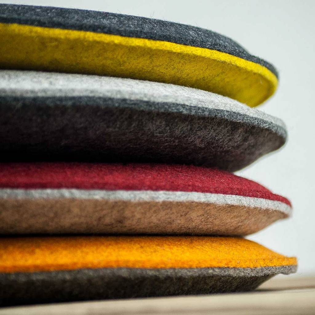 felt seat cushions padded, round, chair cushions, bench cousions