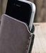 iPhone 13 12 11 Pro Max mini SE 8 leather sleeve gray with felt lining and insert pocket BASALT