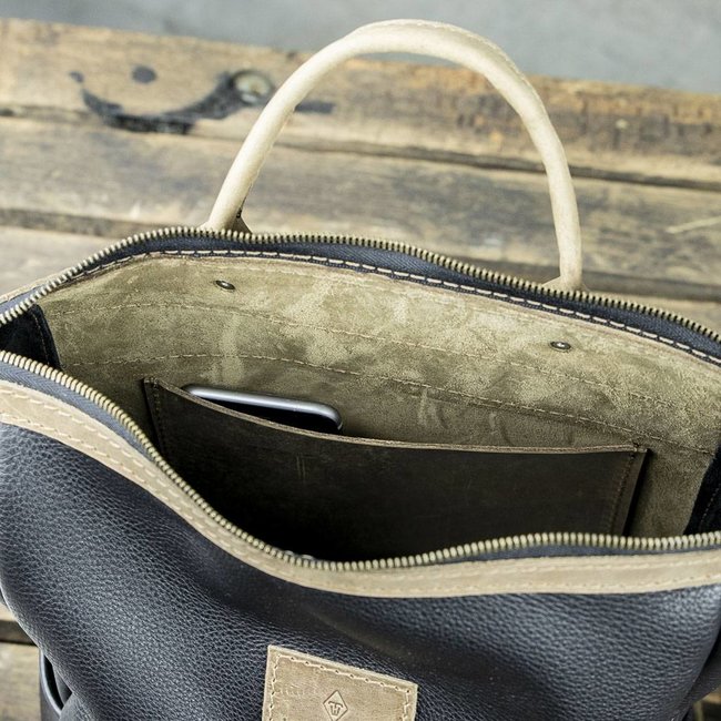 Lederrucksack schwarz