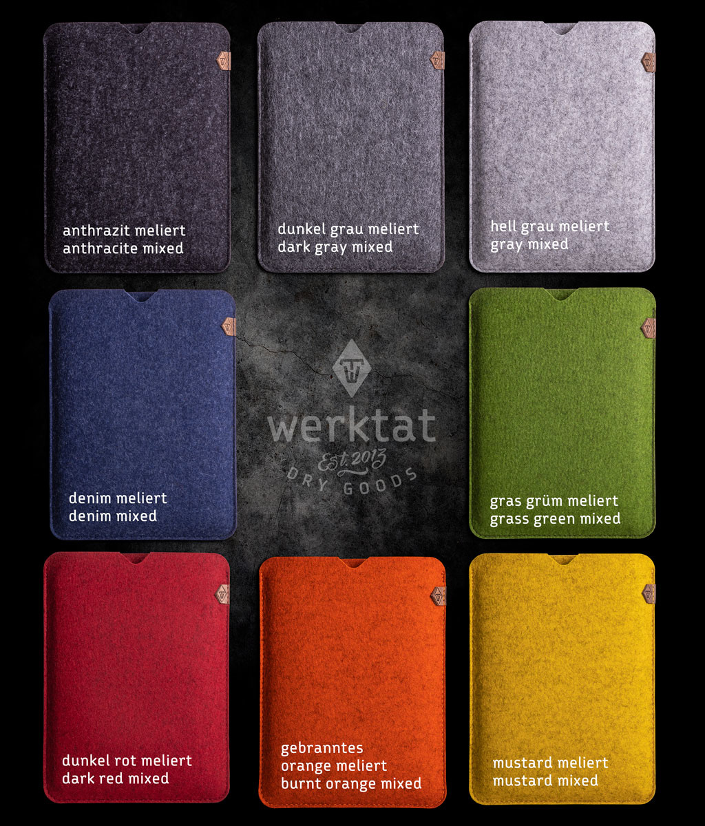 Surface Felt Sleeve Softwerk Werktat Leather Felt Bags Cases Sleeves Coasters Cuts Seat Mats Placemats