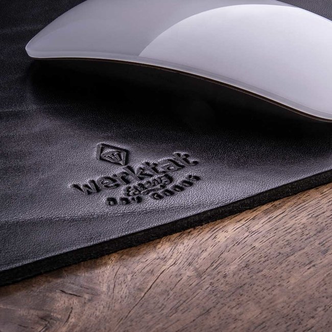klassisches Mousepad Leder schwarz