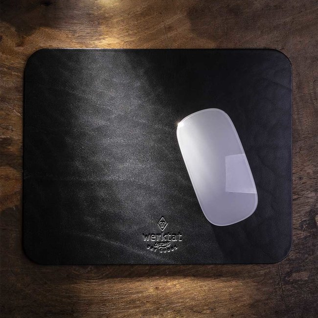 klassisches Mousepad Leder schwarz