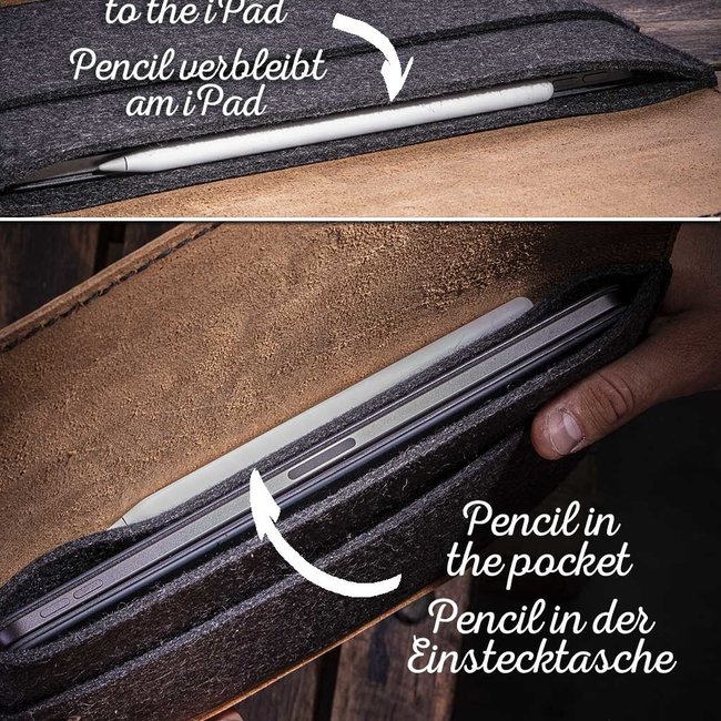 robuste iPad Hülle aus Leder & Filz