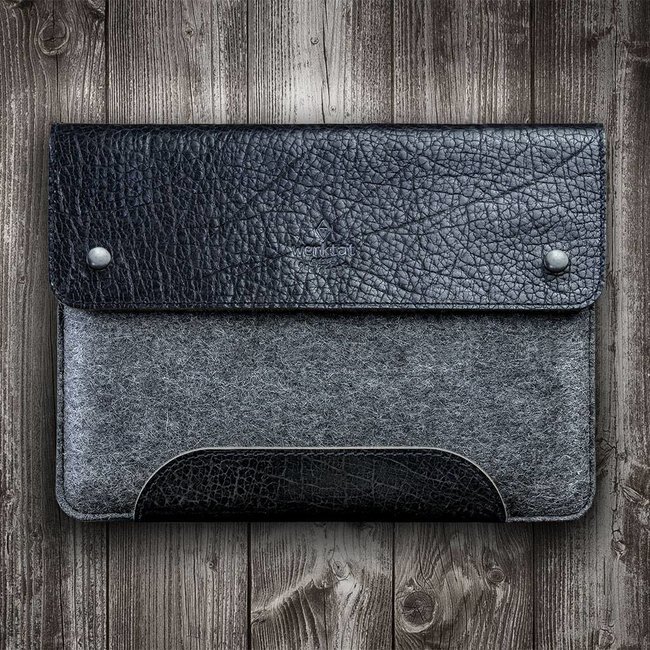 Case, sleeve for Microsoft Surface, leather vegetable & wool felt