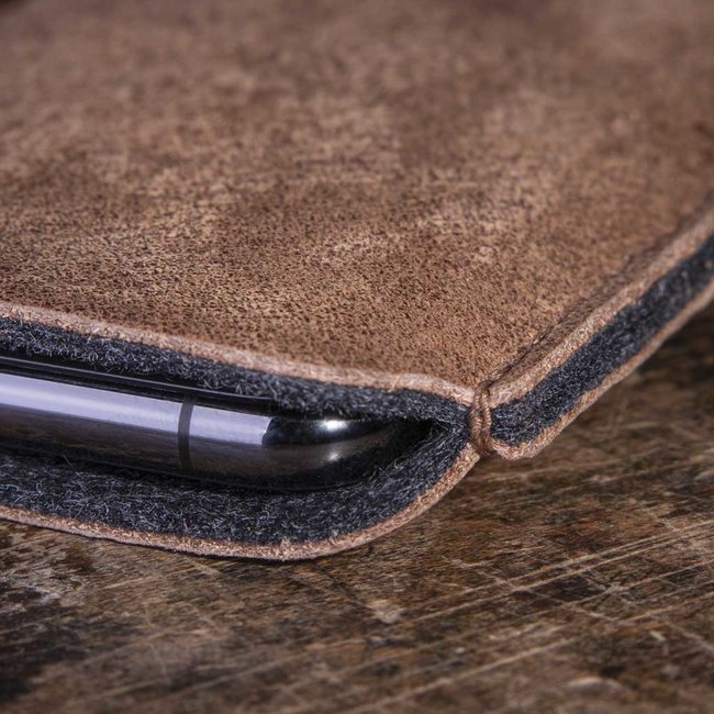 Buffalo leather sleeve for iPhone