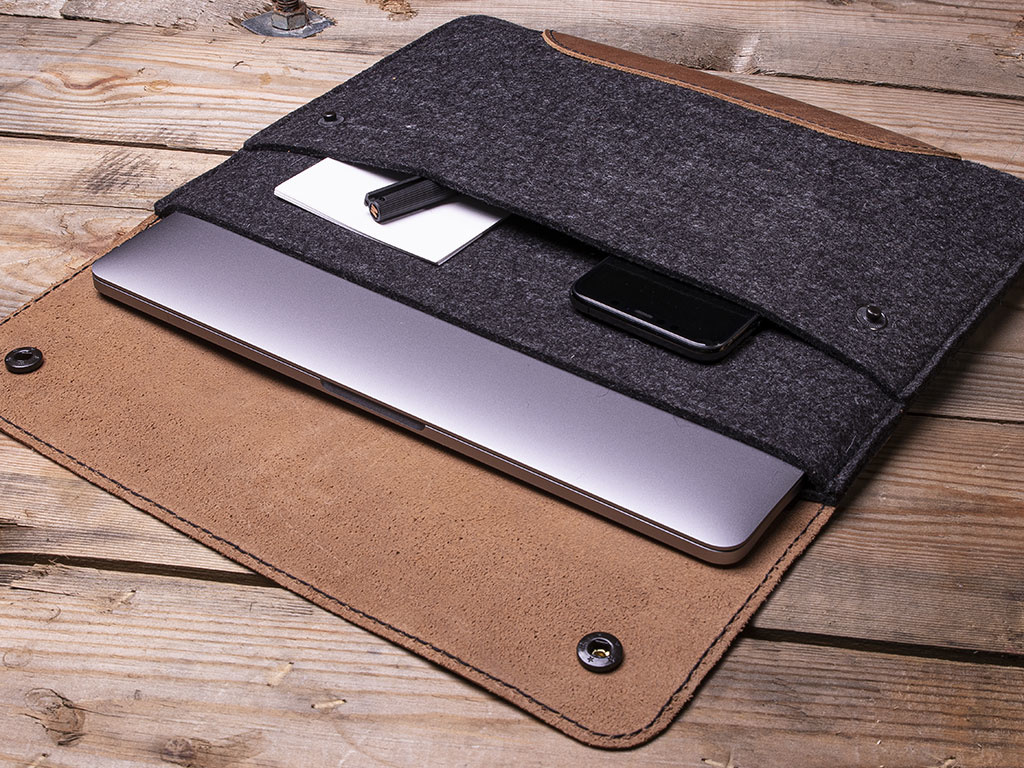 Macbook Pro Air Leather Felt Case Sleeve Werkzeugtasche Werktat Leather Felt Bags Cases Sleeves Coasters Cuts Seat Mats Placemats