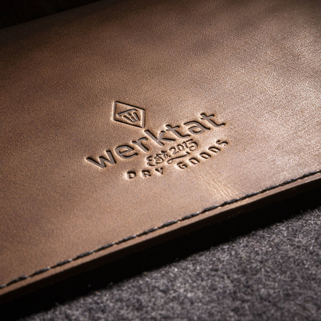 rustic MacBook case from buffalo leather & wool felt