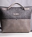Office bag for over-the-shoulder wear, leather & felt