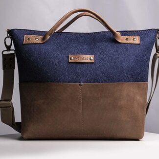Bürotasche, Umhängetasche aus Leder & Filz Bürotasche, Umhängetasche aus Leder & Filz