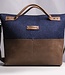 Office satchel bag of leather & felt